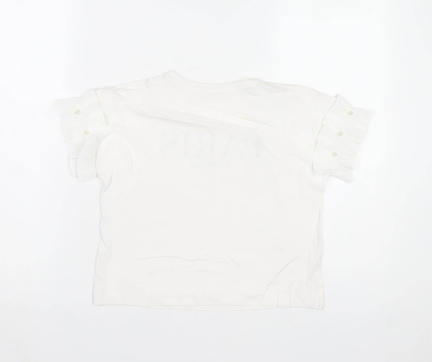 River Island Girls White Paris L'Amour Graphic T-Shirt 7-8 Years