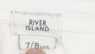 River Island Girls White Paris L'Amour Graphic T-Shirt 7-8 Years