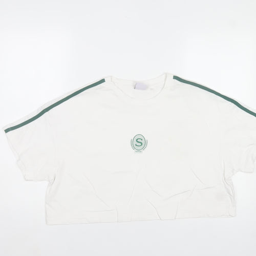 Slazenger Womens White Cropped T-Shirt Size 14 Sports Style