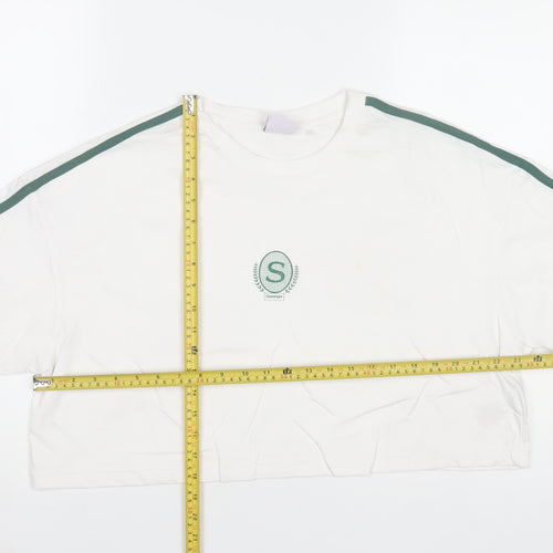 Slazenger Womens White Cropped T-Shirt Size 14 Sports Style
