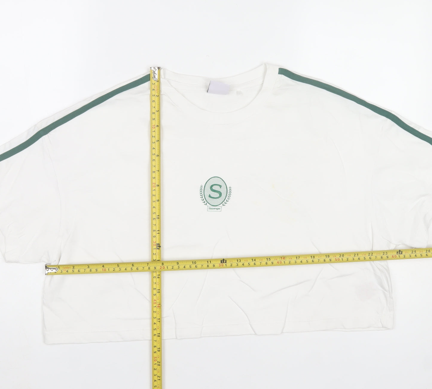Slazenger Womens White Cropped T-Shirt Size 14 Sports Style
