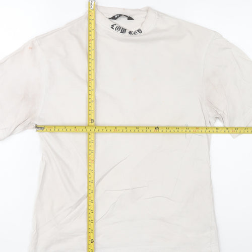 mrp Men’s White Relaxed Fit LOW KEY Graphic T-Shirt Size S
