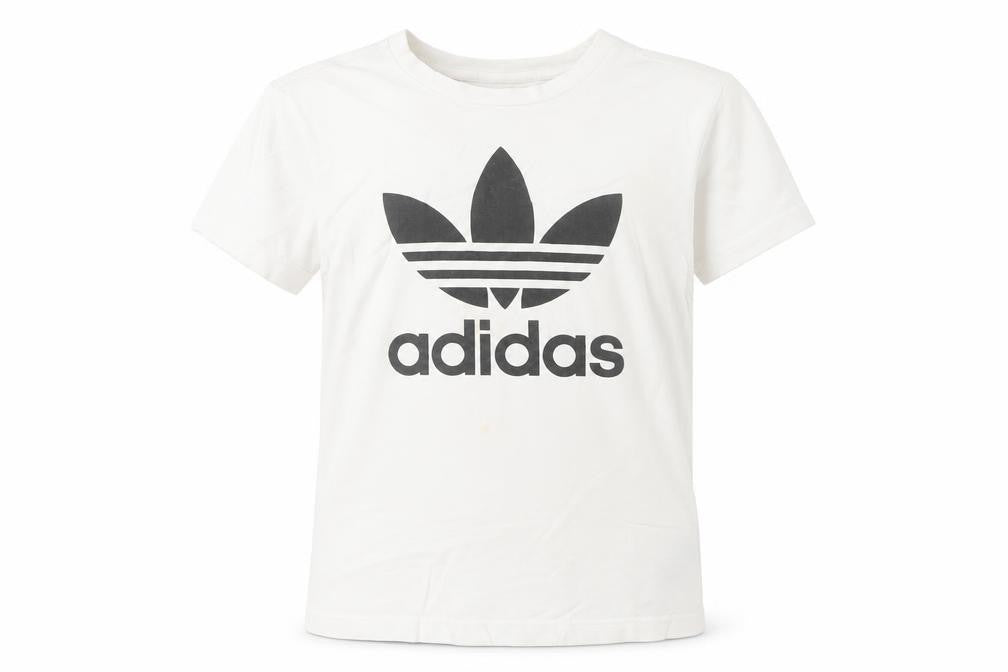 Adidas Girls White 10-11 Years Logo Cotton Short Sleeve T-Shirt
