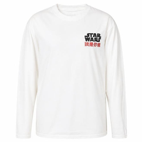 Star Wars Men's White Small Long Sleeve Graphic T-Shirt Darth Vader