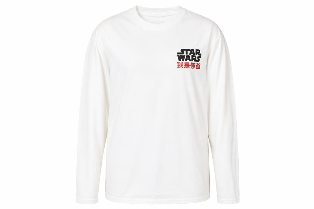 Star Wars Men's White Small Long Sleeve Graphic T-Shirt Darth Vader