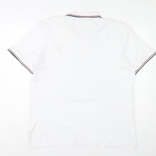 Next Men's White Polo Shirt XL Classic Fit Cotton Elastane