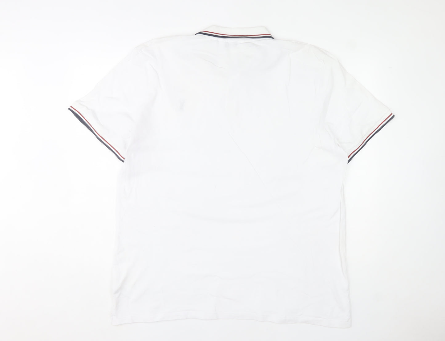 Next Men's White Polo Shirt XL Classic Fit Cotton Elastane