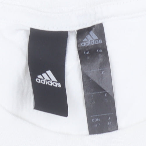 Adidas Men's White Crew Neck Graphic Print T-Shirt Size S