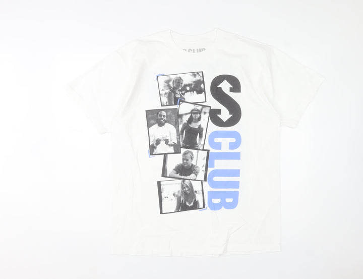 S Club Women's White L T-Shirt 2023 Tour Graphic Cotton Top