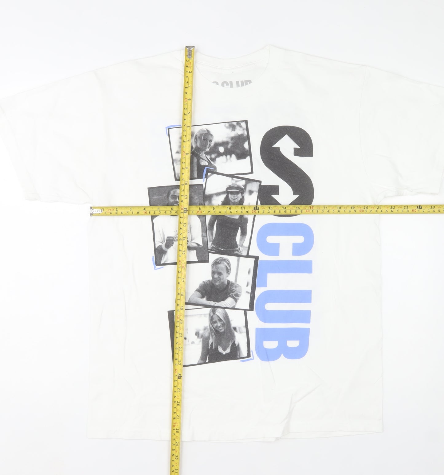 S Club Women's White L T-Shirt 2023 Tour Graphic Cotton Top