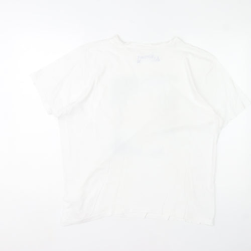Mantaray Men’s White Medium Cotton Beach Graphic T-Shirt