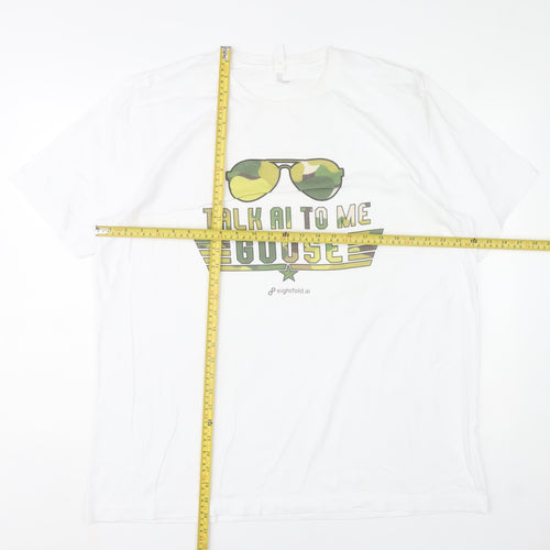 Bella + Canvas Men’s White 2XL Funny Graphic Cotton T-Shirt