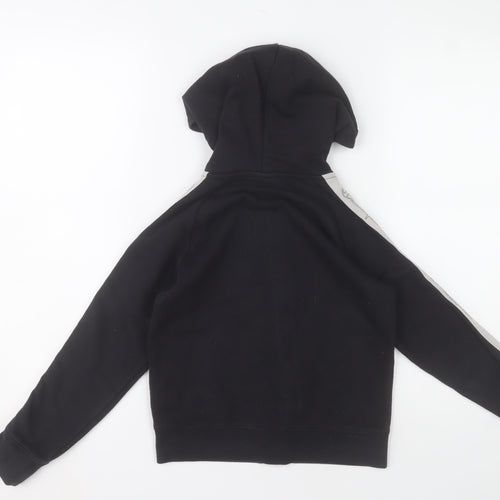 Champion Boys Black Full Zip Hoodie 9-10 Years Cotton Blend Logo Trim