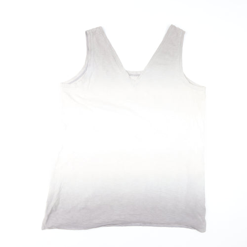 Next Womens Grey Cotton Tank Top Size 18 Sleeveless Holiday Style
