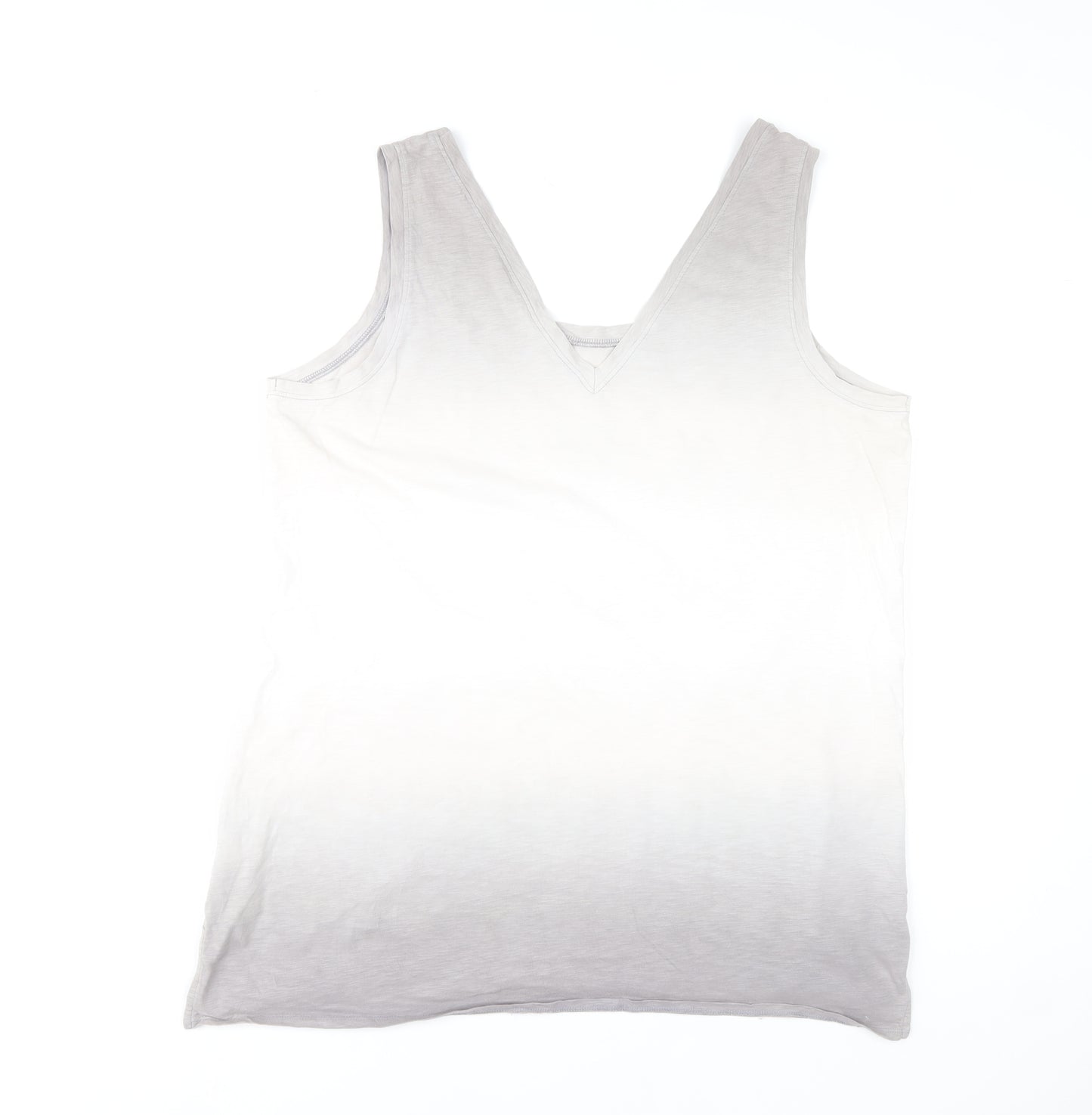 Next Womens Grey Cotton Tank Top Size 18 Sleeveless Holiday Style