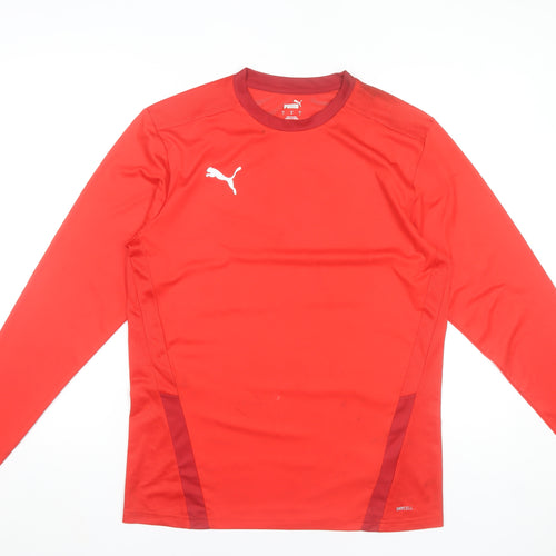 Puma Men's Red Long Sleeve Athletic Football Training Top L