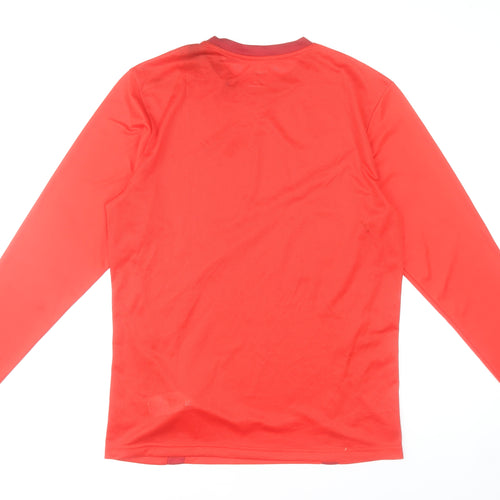 Puma Men's Red Long Sleeve Athletic Football Training Top L