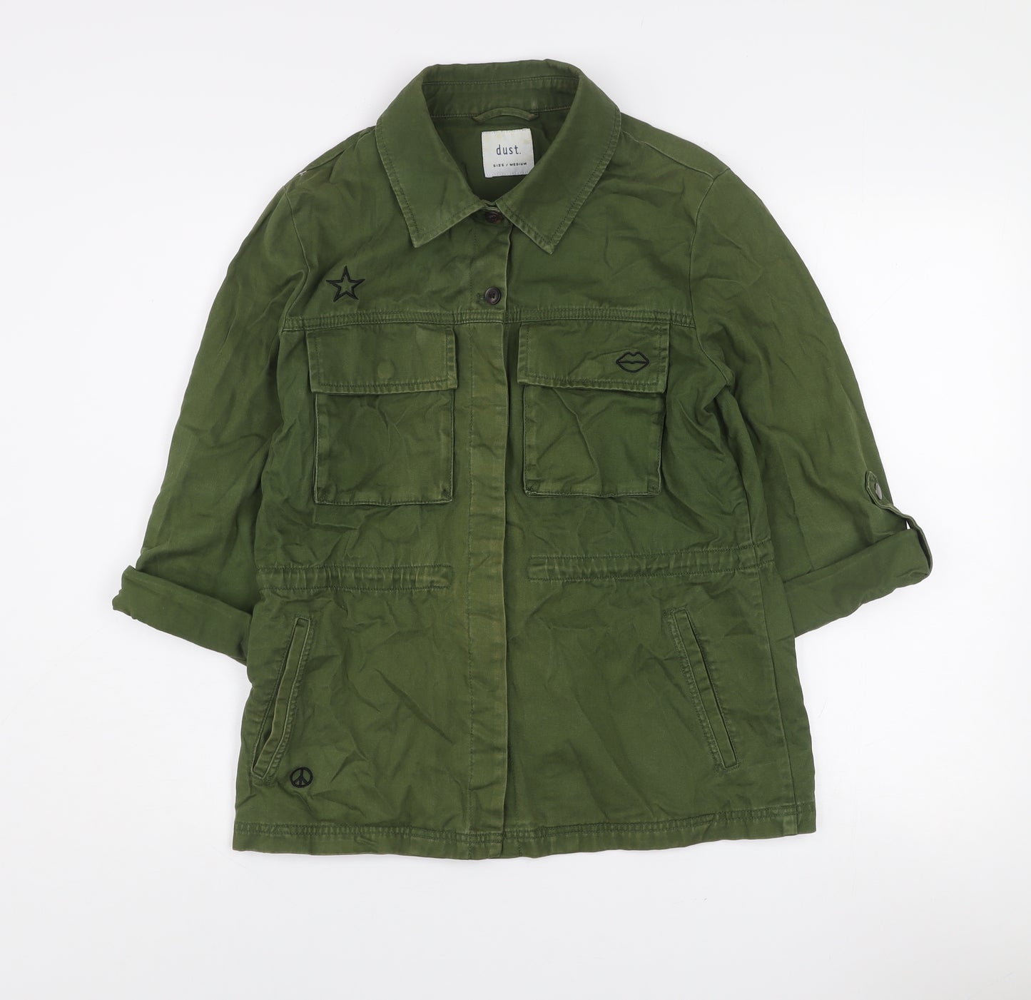 Dust Women’s Green Cotton Utility Button-Up Shirt Size M