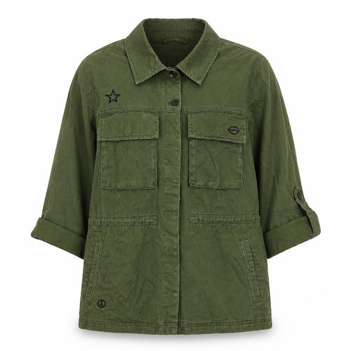 Dust Women’s Green Cotton Utility Button-Up Shirt Size M