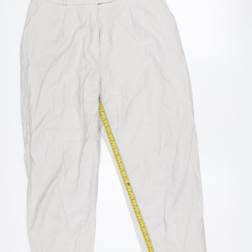 Topshop Women’s Beige Chino Trousers Size 14 Regular Fit Lightweight