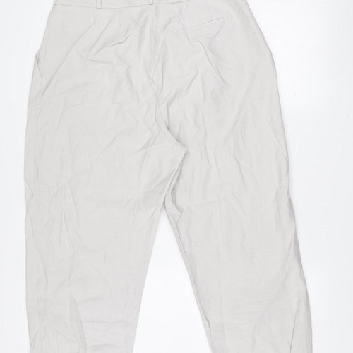 Topshop Women’s Beige Chino Trousers Size 14 Regular Fit Lightweight