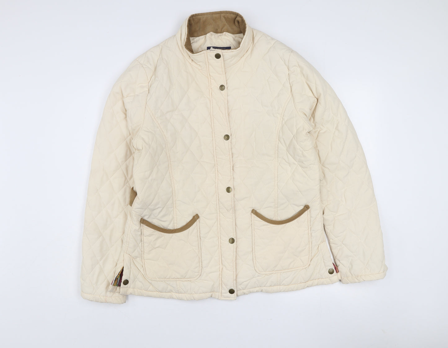 Jack Murphy Women Beige Quilted Mid-Length Jacket UK 16