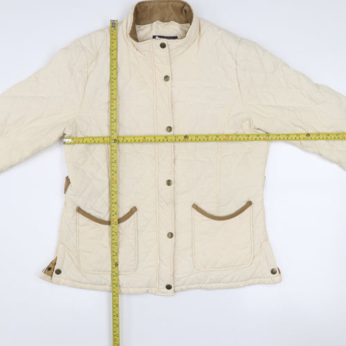 Jack Murphy Women Beige Quilted Mid-Length Jacket UK 16
