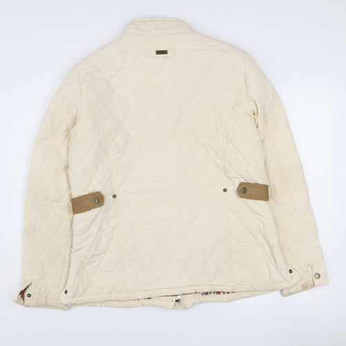 Jack Murphy Women Beige Quilted Mid-Length Jacket UK 16