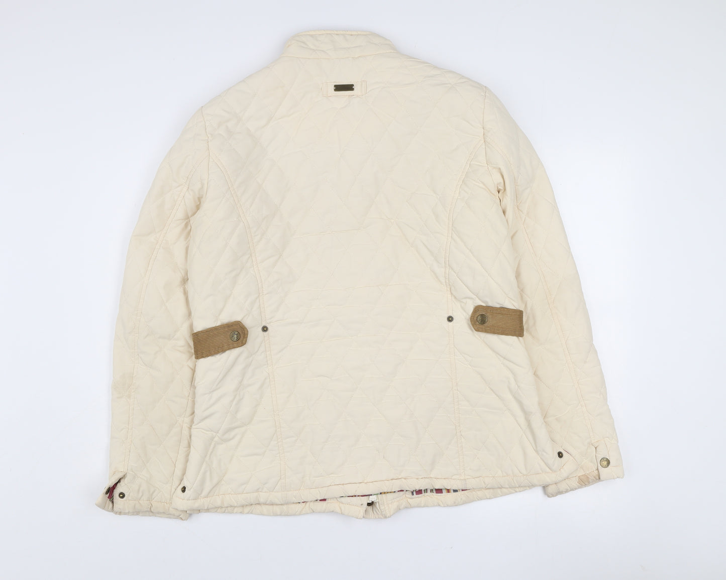 Jack Murphy Women Beige Quilted Mid-Length Jacket UK 16
