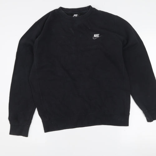 Nike Women's Black Small Pullover Sweatshirt Crew Neck Cotton Blend