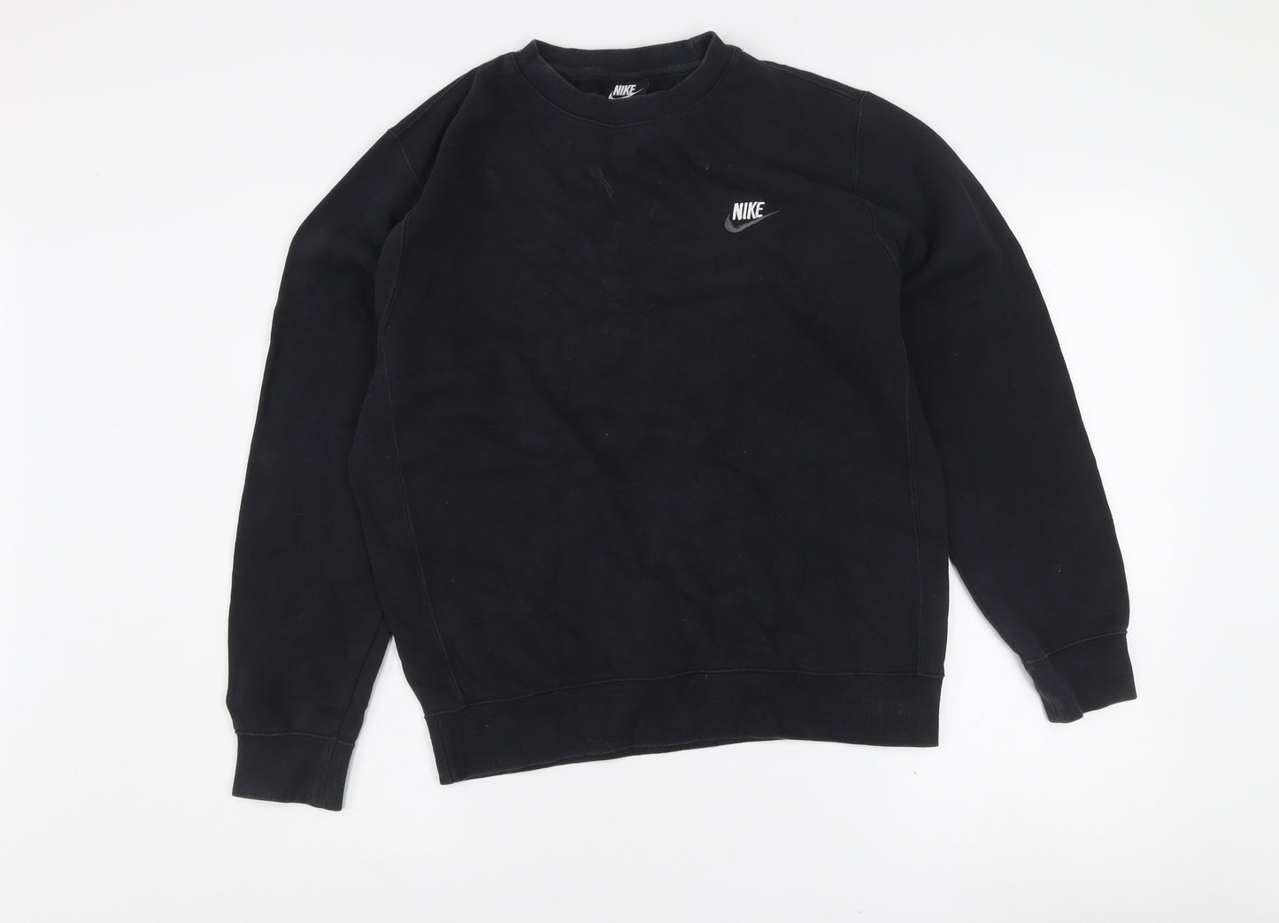 Nike Women's Black Small Pullover Sweatshirt Crew Neck Cotton Blend
