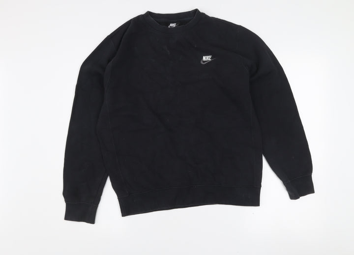 Nike Women's Black Small Pullover Sweatshirt Crew Neck Cotton Blend