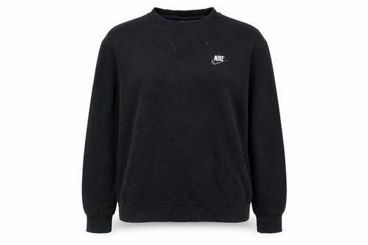 Front view of Nike Women's Black Small Pullover Sweatshirt Crew Neck Cotton Blend