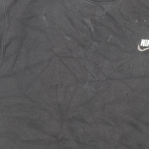 Nike Women's Black Small Pullover Sweatshirt Crew Neck Cotton Blend