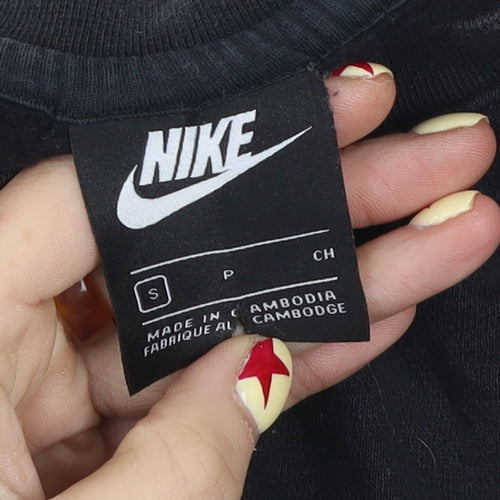 Nike Women's Black Small Pullover Sweatshirt Crew Neck Cotton Blend