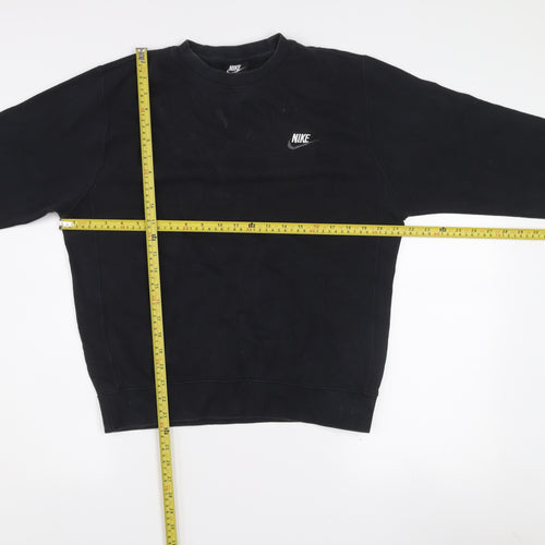 Nike Women's Black Small Pullover Sweatshirt Crew Neck Cotton Blend