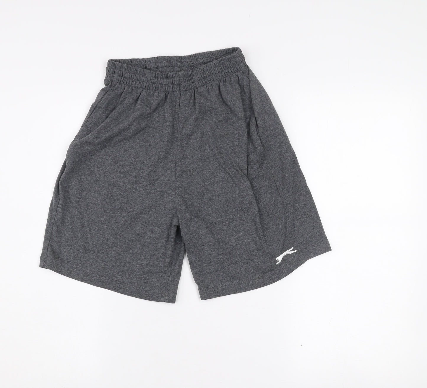 Slazenger Men's Grey Athletic Shorts S Elastic Waist Gym Training