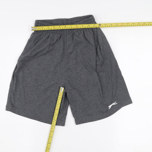 Slazenger Men's Grey Athletic Shorts S Elastic Waist Gym Training
