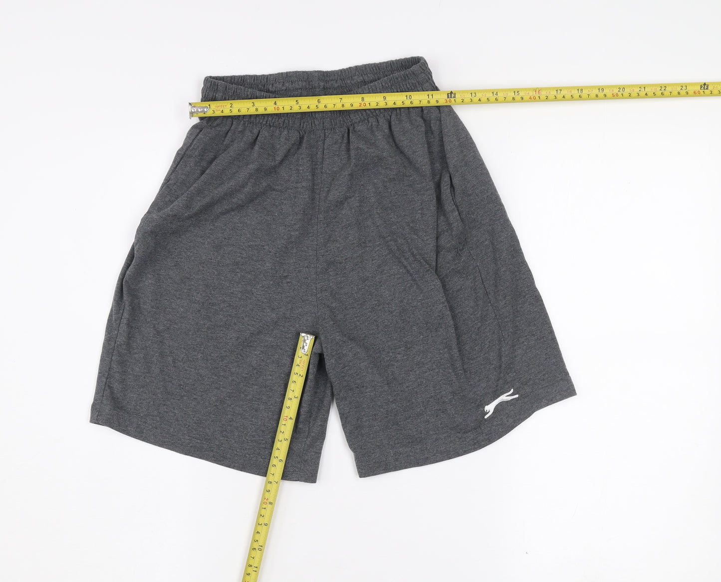 Slazenger Men's Grey Athletic Shorts S Elastic Waist Gym Training