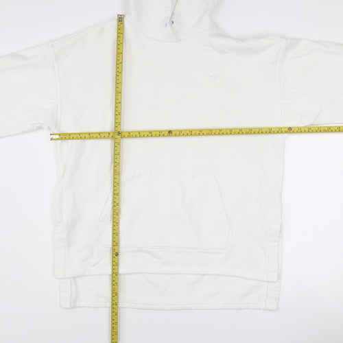 adidas Men’s White Pullover Hoodie L Fleece Logo Sweatshirt