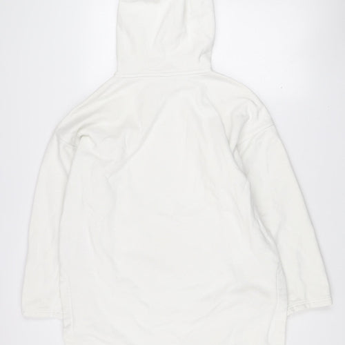 adidas Men’s White Pullover Hoodie L Fleece Logo Sweatshirt