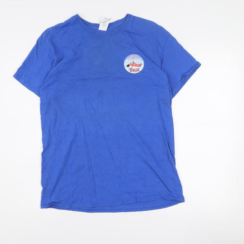 Gildan Blue Men's Medium Newcastle Airfield Graphic Cotton T-Shirt