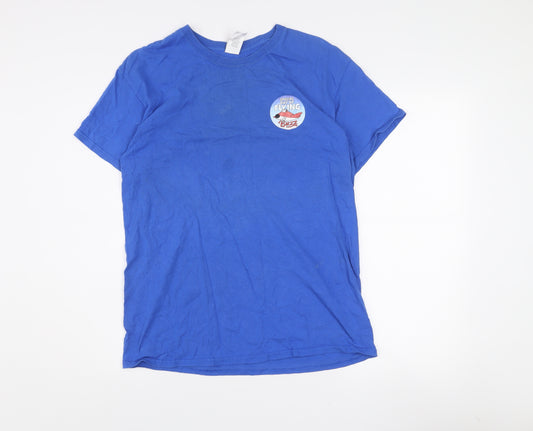 Gildan Blue Men's Medium Newcastle Airfield Graphic Cotton T-Shirt