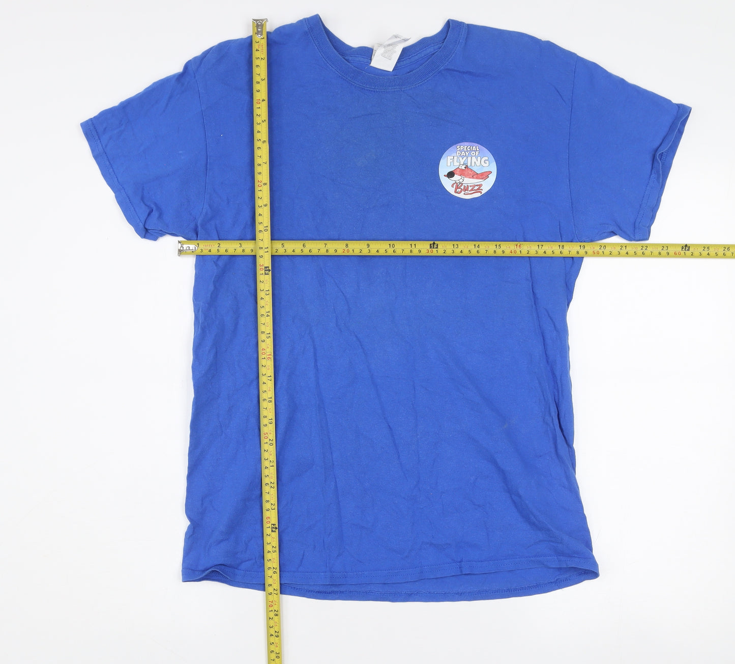 Gildan Blue Men's Medium Newcastle Airfield Graphic Cotton T-Shirt