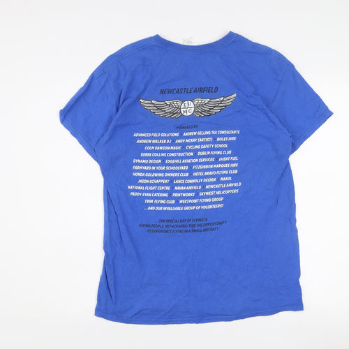Gildan Blue Men's Medium Newcastle Airfield Graphic Cotton T-Shirt