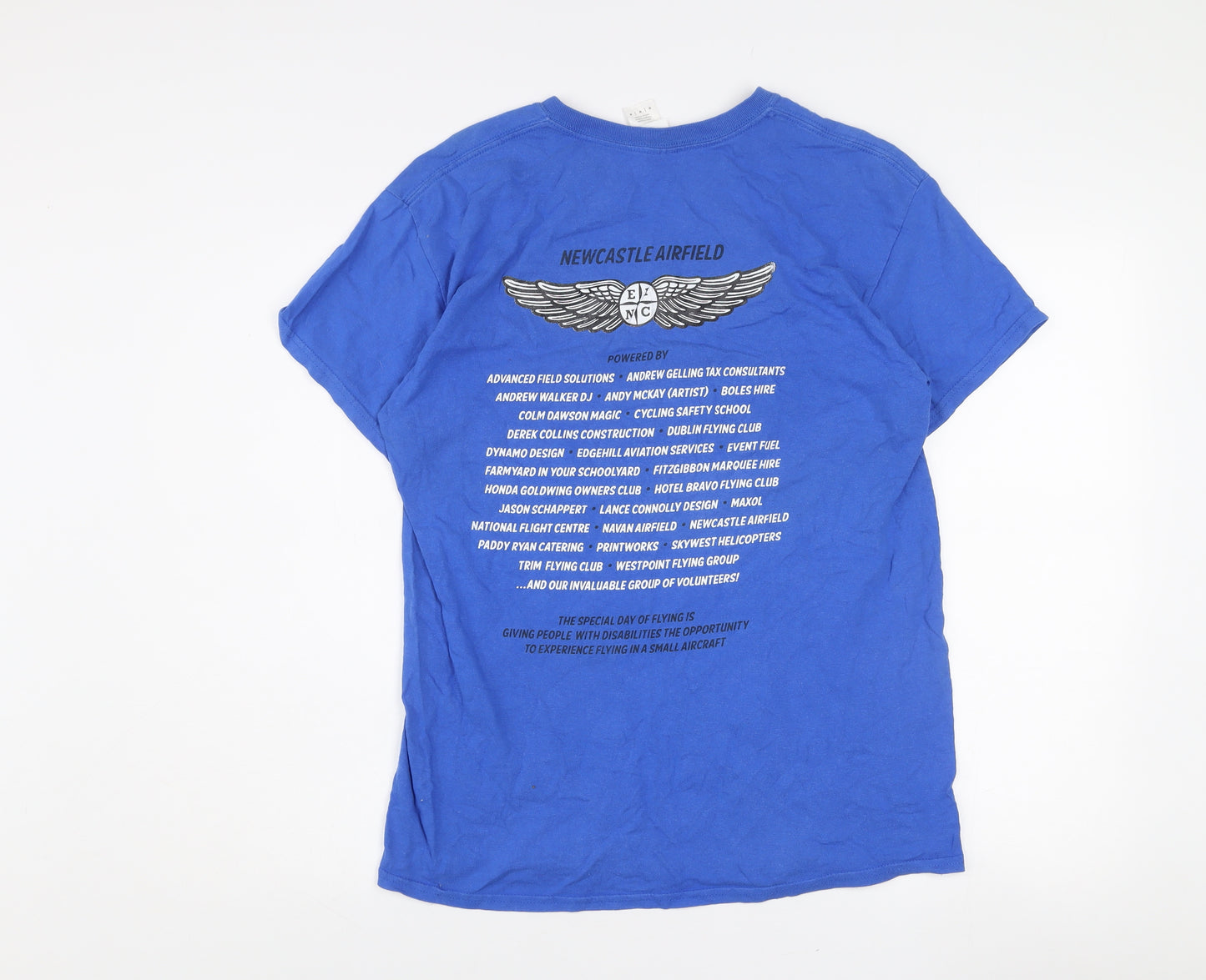 Gildan Blue Men's Medium Newcastle Airfield Graphic Cotton T-Shirt