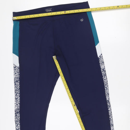 Dunnes Stores Women's Navy XL Cropped Colourblock Active Leggings