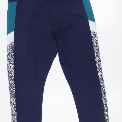 Dunnes Stores Women's Navy XL Cropped Colourblock Active Leggings