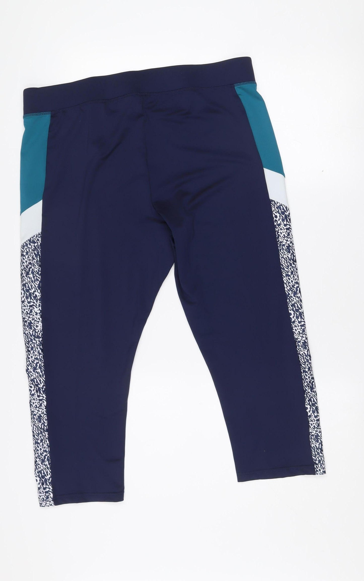 Dunnes Stores Women's Navy XL Cropped Colourblock Active Leggings