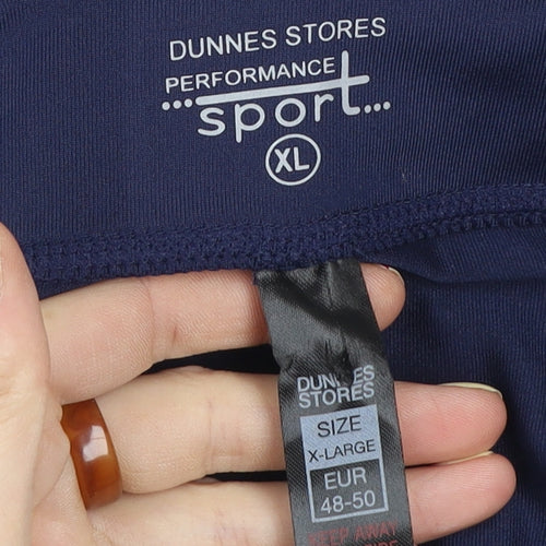 Dunnes Stores Women's Navy XL Cropped Colourblock Active Leggings